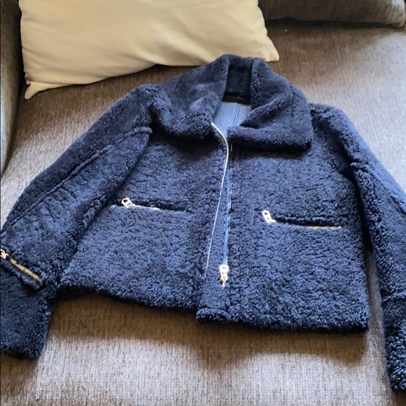 Sandro Paris Lamb Shearling Jacket - Picture 4 of 7